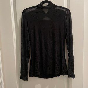 NWT INC Intl LS Black Top M